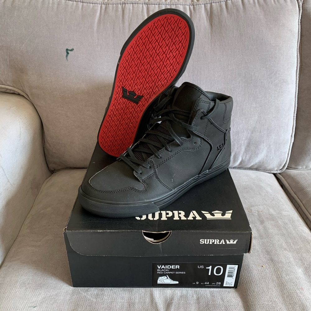 SUPRA Men’s VAIDER Black Red Carpet Series size 10